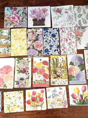 42 Napkins for Crafts/Decoupage - Flowers Theme - 21 Napkins (x2)